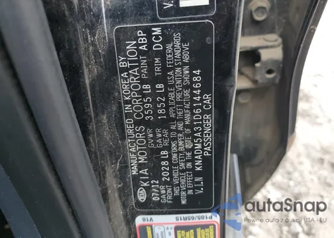 2013 Kia Rio Lx из США, поврежденный, VIN KNADM5A31D6144684